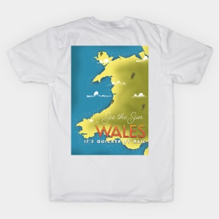 Wales map travel poster T-Shirt